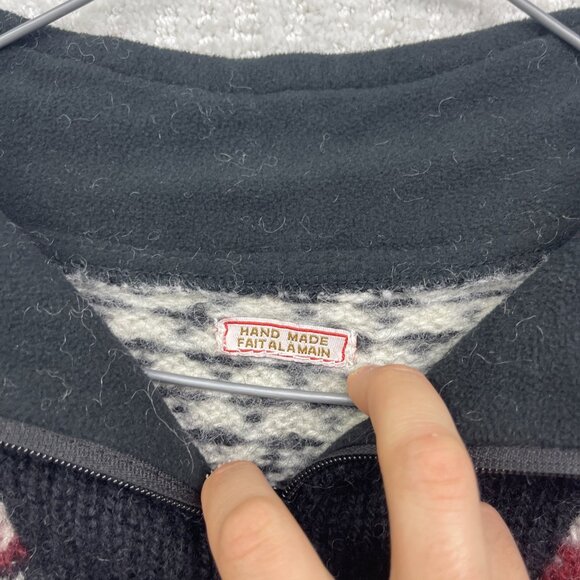 VTG Alma Men Nordic 100% Wool Pullover Sweater 1/4 Zip hand Made in Nepal Read - Picture 6 of 14